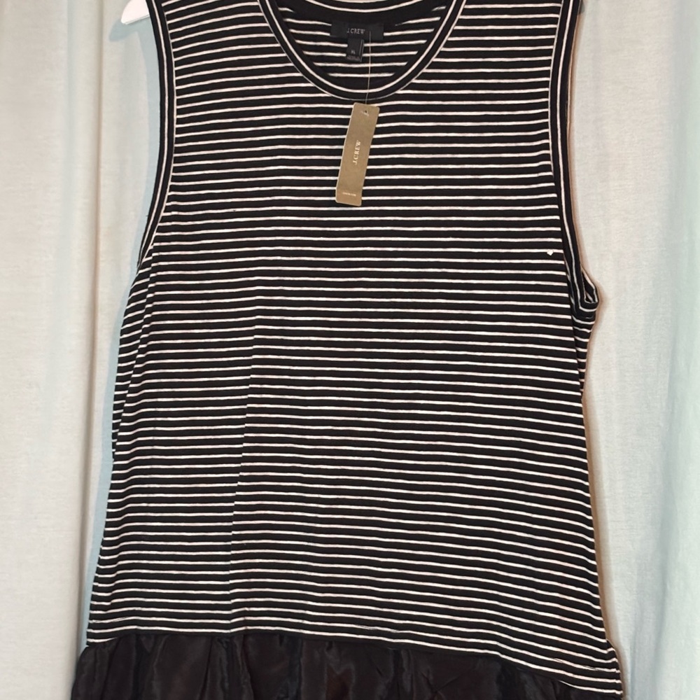 Joie Black and White Striped Tank Top